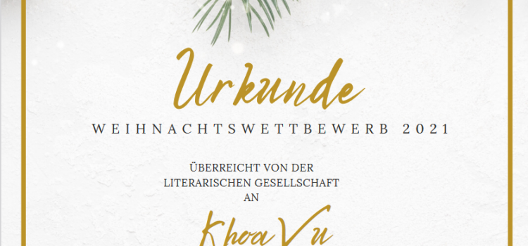 2. Platz beim Weihnachtswettbewerb 2021